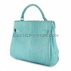 Snakeskin handbag light blue matt BG-217