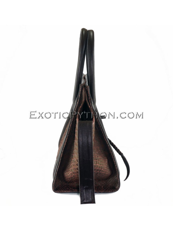 Snake leather bag brown motive BG-218