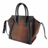 Snake leather bag brown motive BG-218