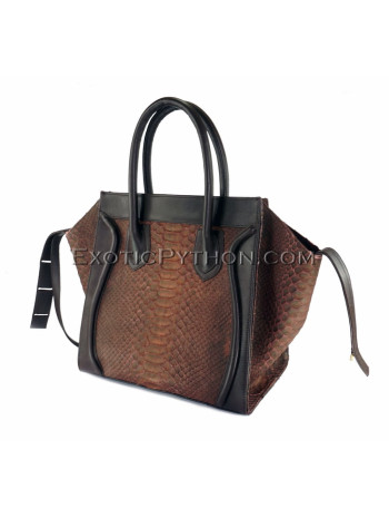 Snake leather bag brown motive BG-218