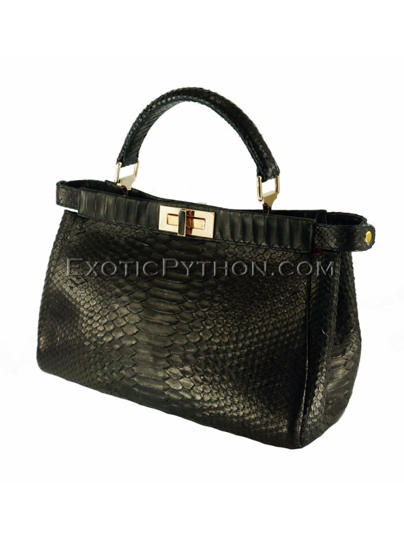 Black python bag BG-222