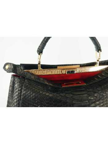 Black python bag BG-222