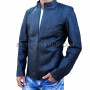 Snakeskin leather jacket men's black matt JK-18