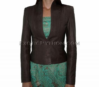 Snakeskin jacket women's brown matt JK-9