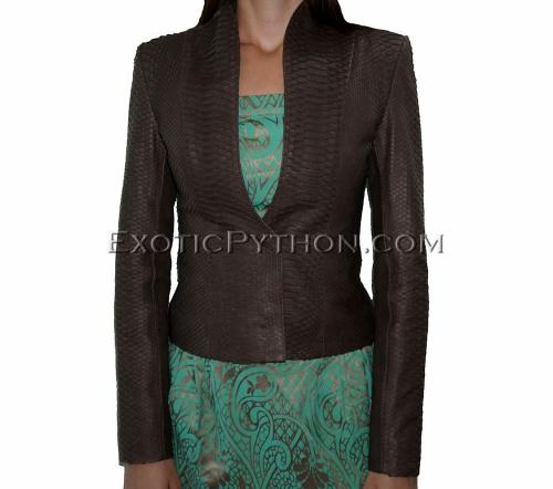 Snakeskin jacket women's brown matt JK-9