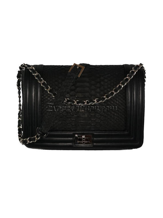 Snakeskin crossbody bag classic black CL-21