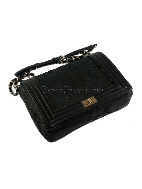 Snakeskin crossbody bag classic black CL-21