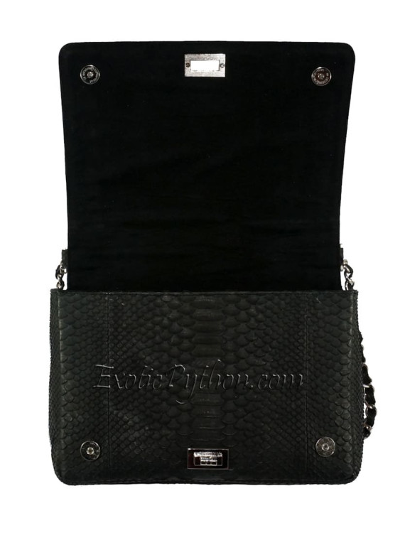 Snakeskin crossbody bag classic black CL-21