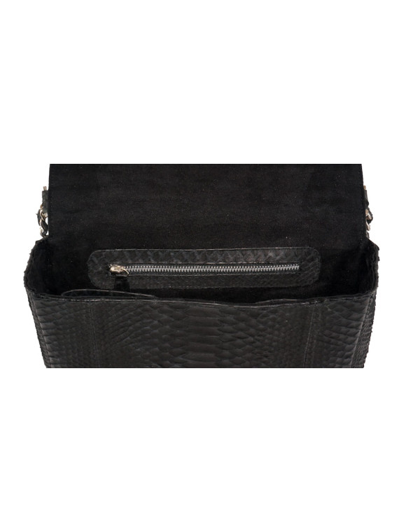 Snakeskin crossbody bag classic black CL-21