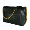 Snakeskin crossbody bag black shiny CL-201