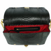 Snakeskin crossbody bag black shiny CL-201