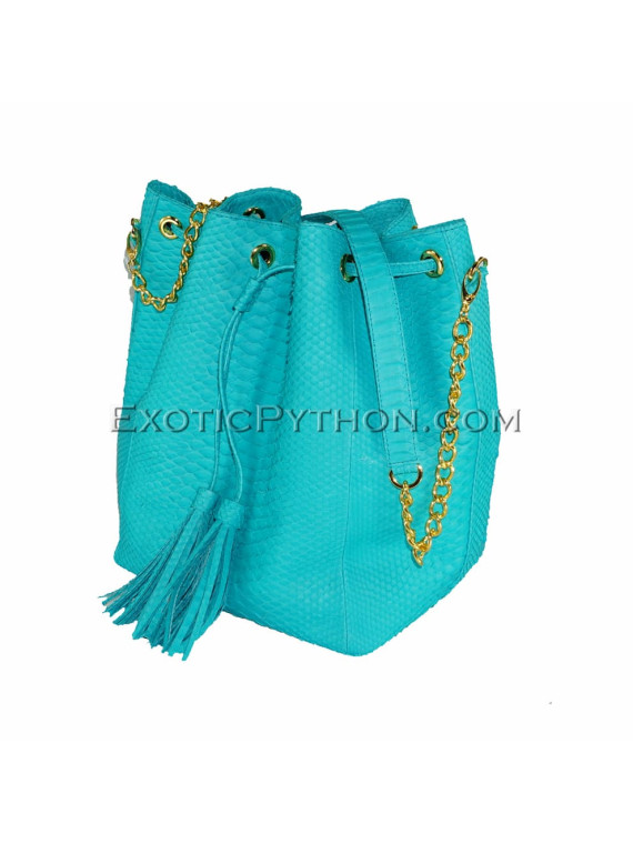 Snakeskin crossbody bag light blue CL-204