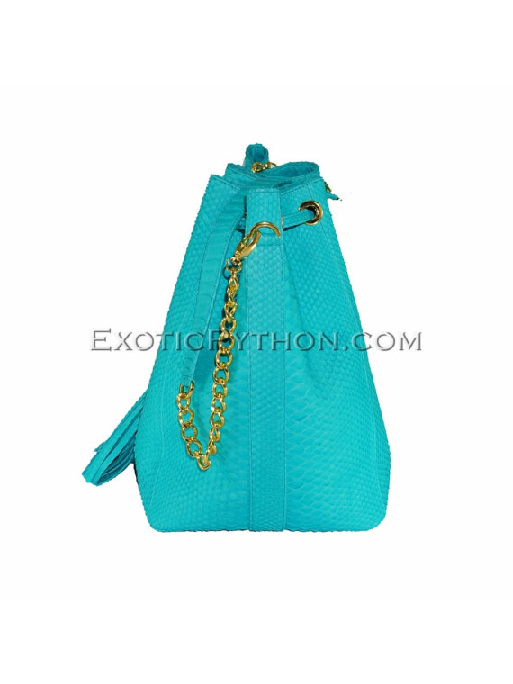 Snakeskin crossbody bag light blue CL-204