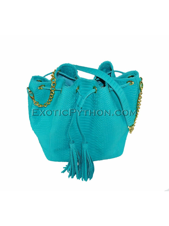 Snakeskin crossbody bag light blue CL-204