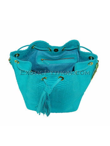 Snakeskin crossbody bag light blue CL-204