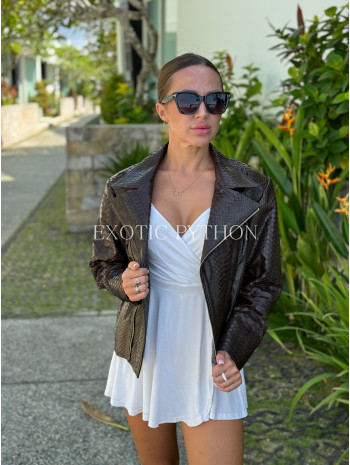 Brown python leather jacket JT-126
