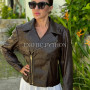 Brown python leather jacket JT-126