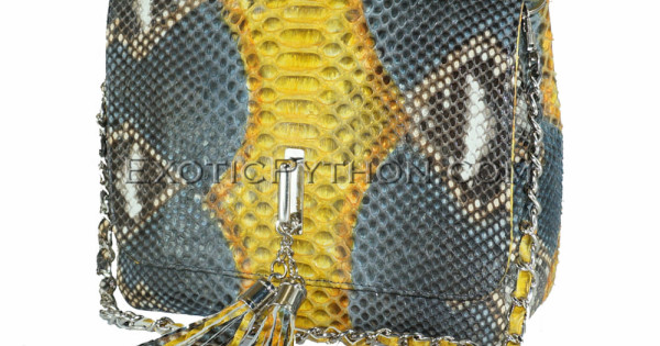 Invasive Python Bag Charm Multicolor snakeskin purse CL-110 - Exotic Python