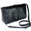 Python clutch bag black shiny CL-6