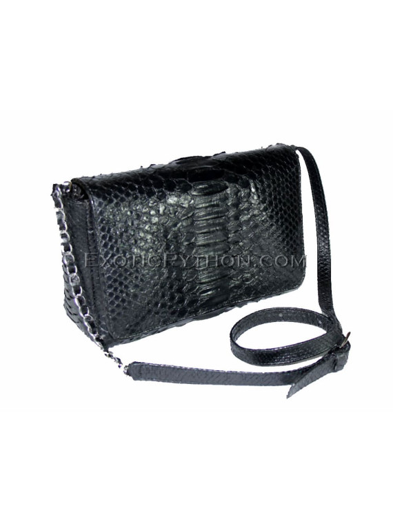 Python clutch bag black shiny CL-6