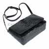 Python clutch bag black shiny CL-6