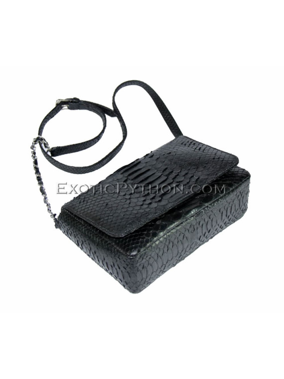 Python clutch bag black shiny CL-6