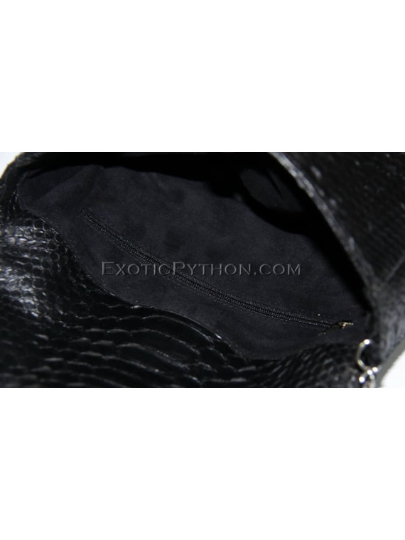 Python clutch bag black shiny CL-6