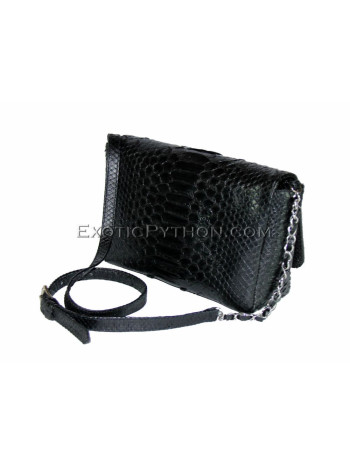 Python clutch bag black shiny CL-6