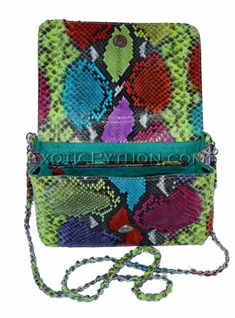 MCM Red & Multicoloured Python Crossbody Chain Bag with Gold Hardware MCM |  TLC