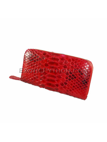 Python leather wallet red motive glossy WA-46