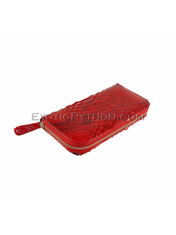 Python leather wallet red motive glossy WA-46