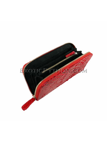 Python leather wallet red motive glossy WA-46