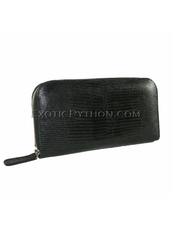 Lizard skin wallet dark brown glossy WA-52