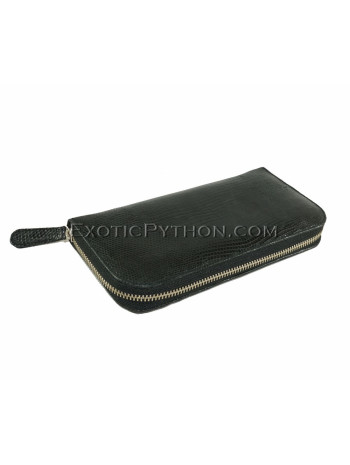 Lizard skin wallet dark brown glossy WA-52