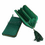 Snake leather purse with tassle green matt WA-57