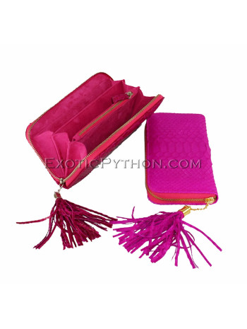 Snakeskin purse with tassle fuchsia matt WA-58