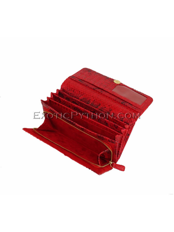 Snakeskin wallet red motive shiny WA-62