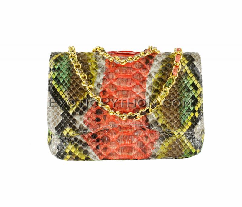 Multicolor snakeskin purse Cl-105 - Exotic Python