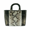 Snakeskin bag black & natural shiny BG-234